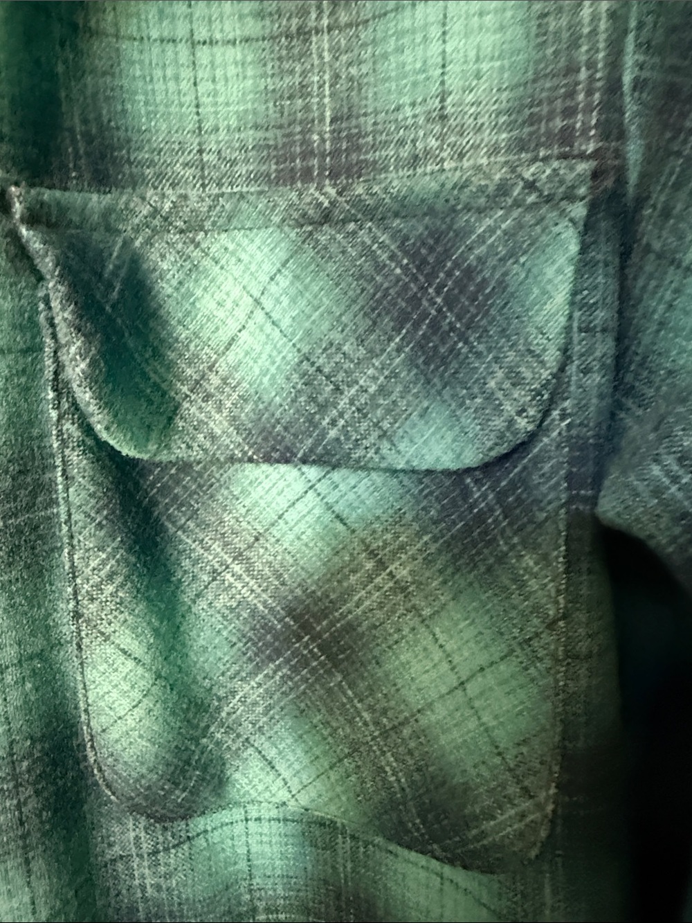 Pendleton Teal and Navy Plaid Lightweight Shirt Jacket - Picture 3 of 6